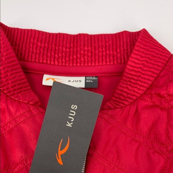 KJUS Retention vest pink quilted satin zipper golf active red new 40 Large - Picture 4 of 4